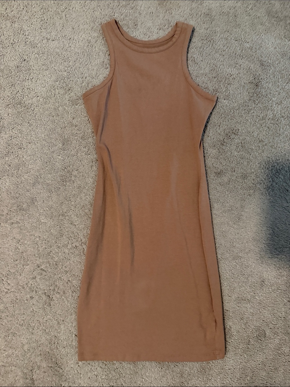 wild fable Sleeveless Ribbed Dress in Camel Brown
